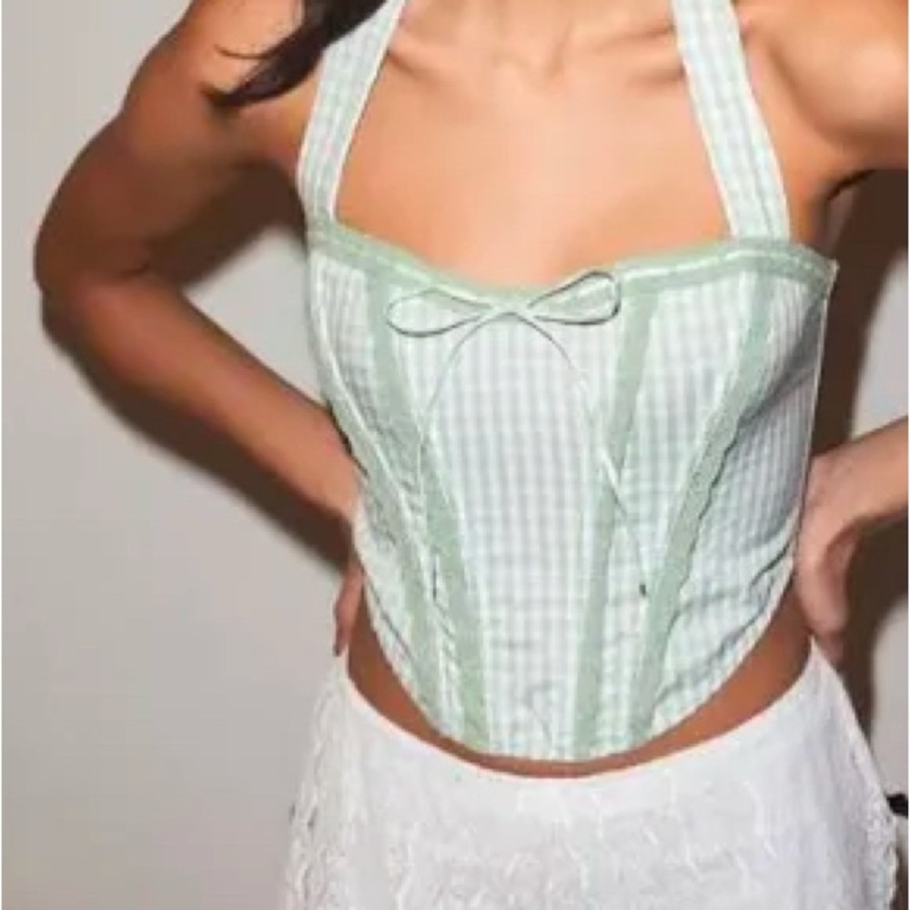 Out From Under Betty Gingham Print Corset - Urban Outfitters